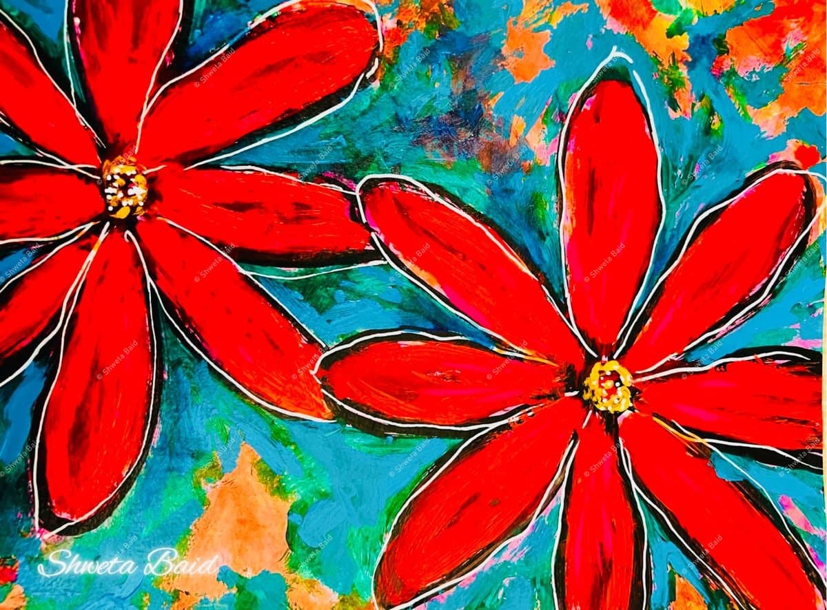 Bold Red Blooms Dance