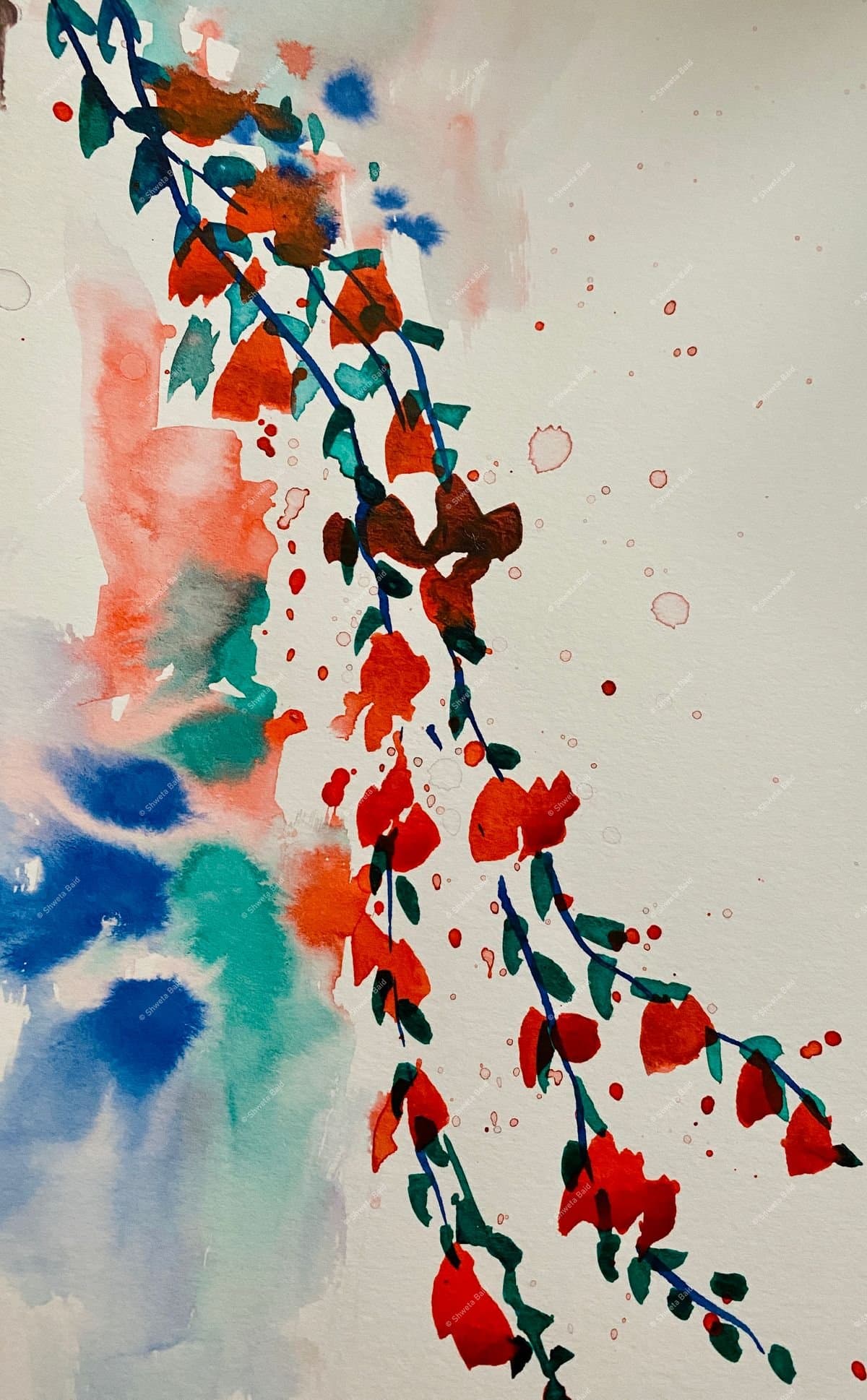 Crimson Vines in Bloom