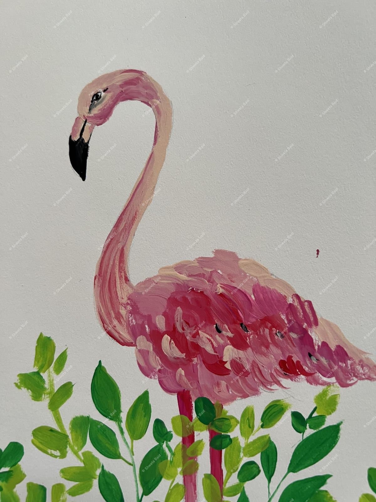 Pink Flamingo Tropical Garden