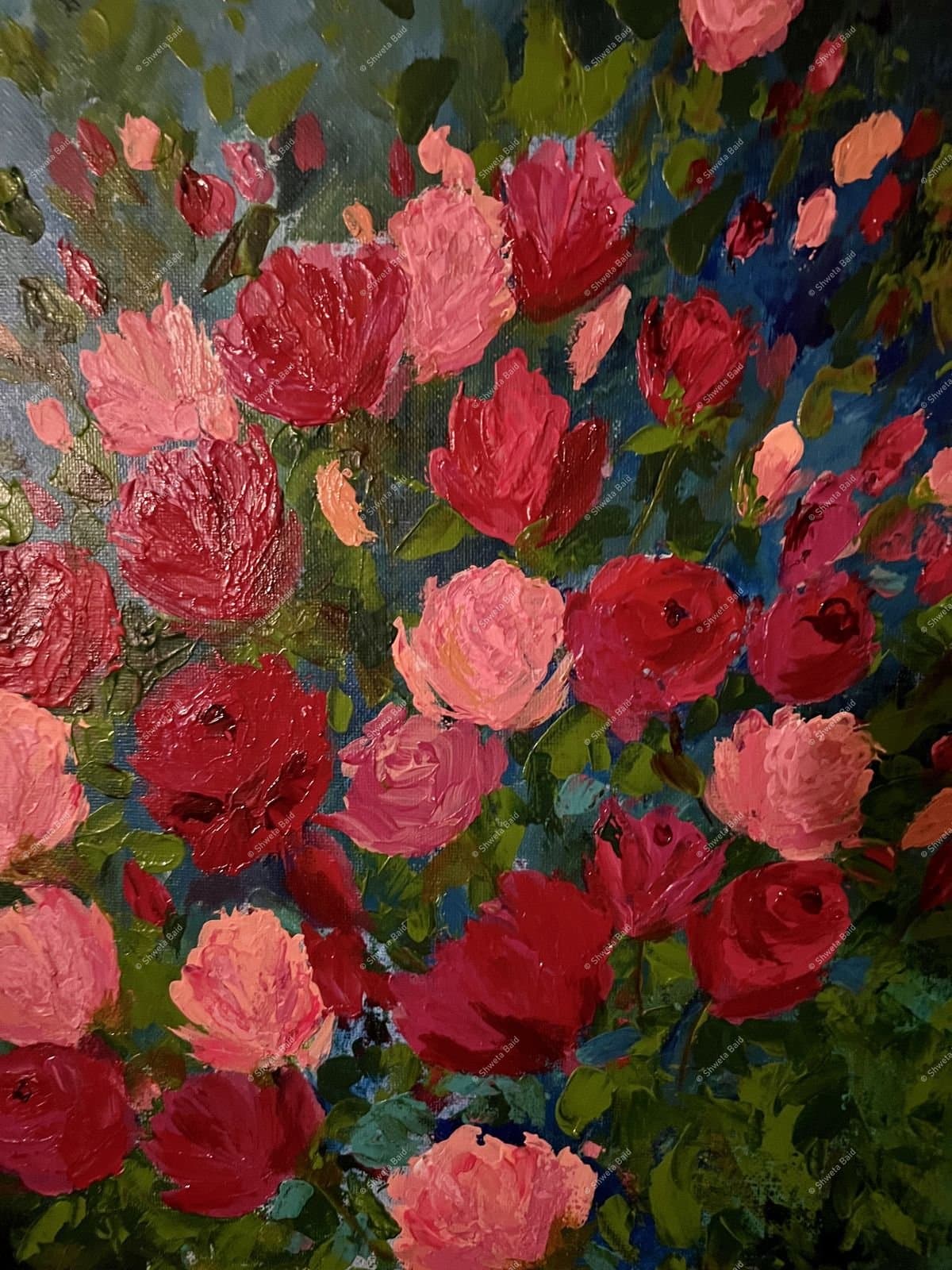 Crimson Rose Garden Bloom