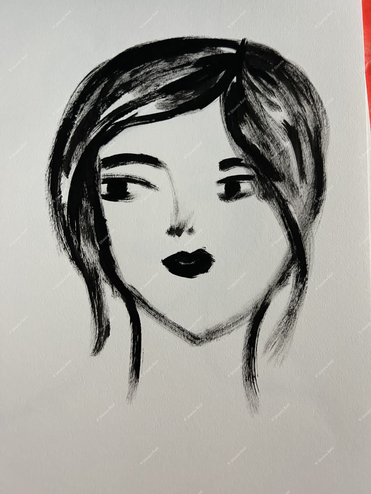 Dark Ink Portrait Study