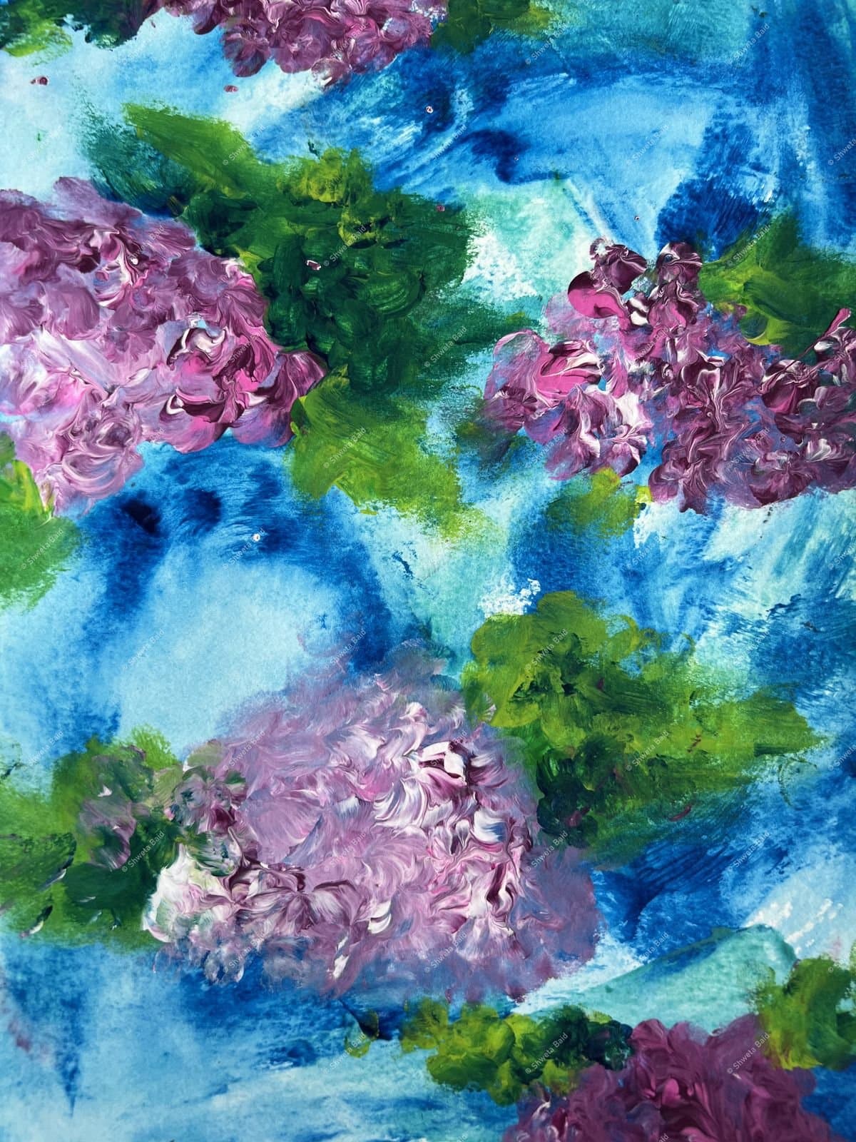 Lilacs Dancing in Blue