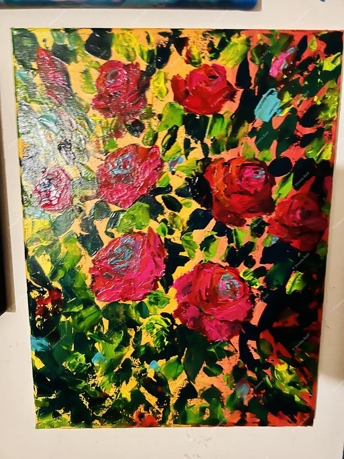 Crimson Roses in Bloom
