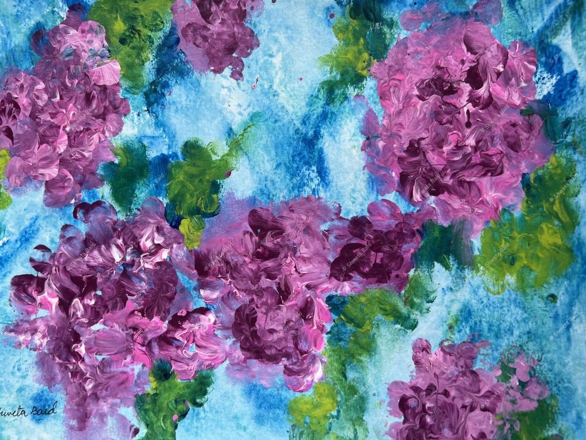 Lilacs in Blue Bloom