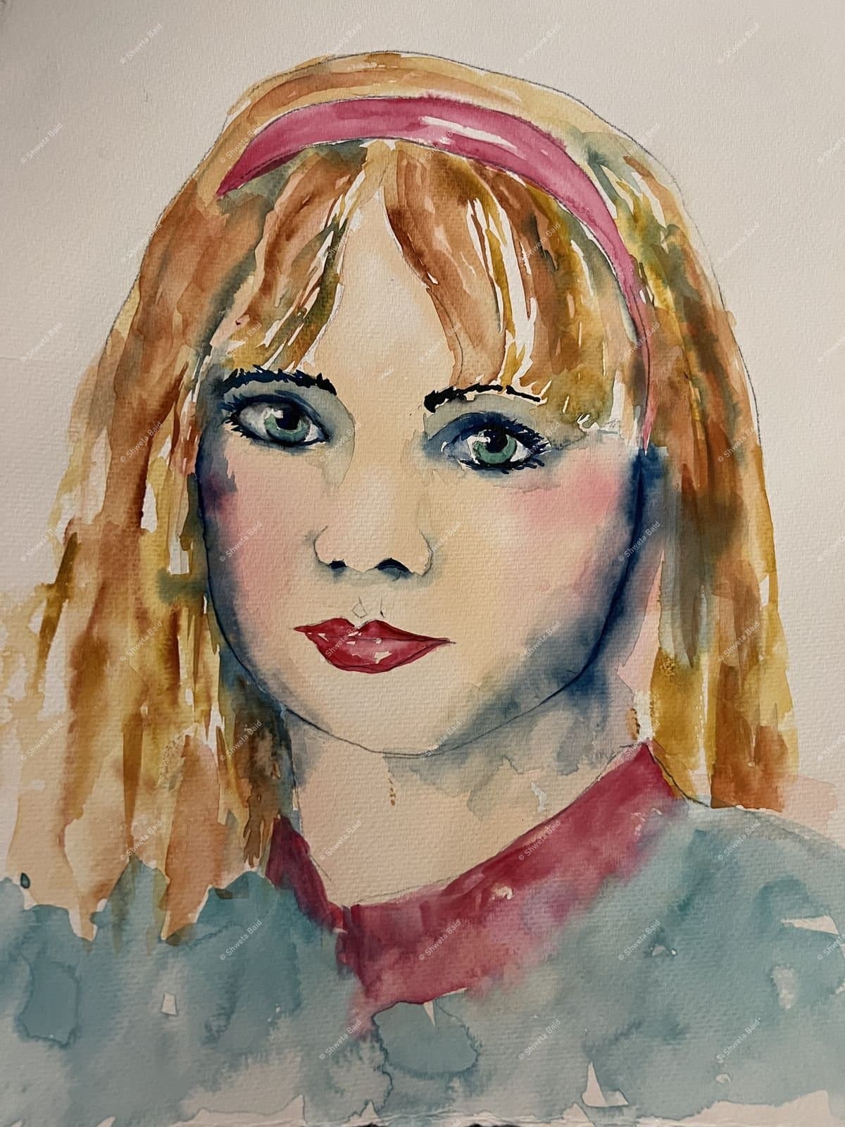 Green-Eyed Girl in Pink