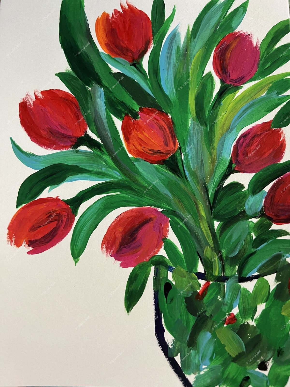 Crimson Tulips Bold Bloom