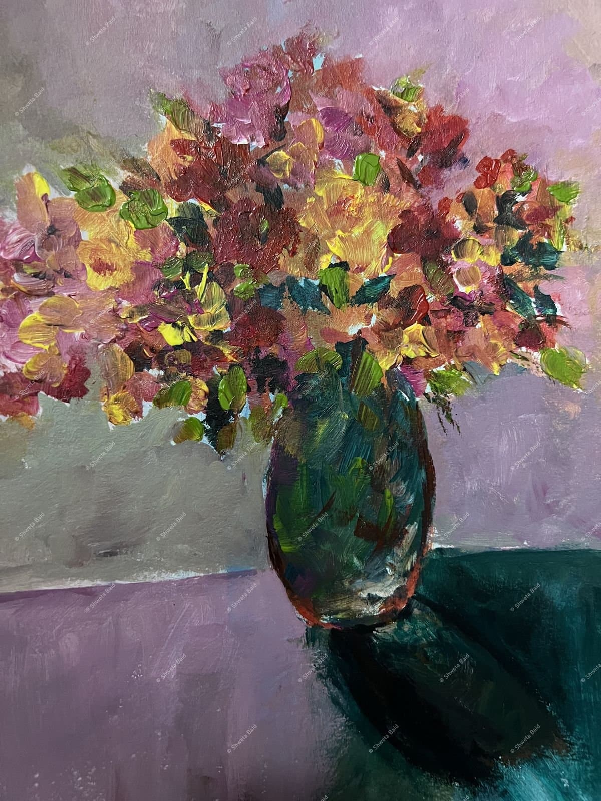 Vibrant Blooms in Teal