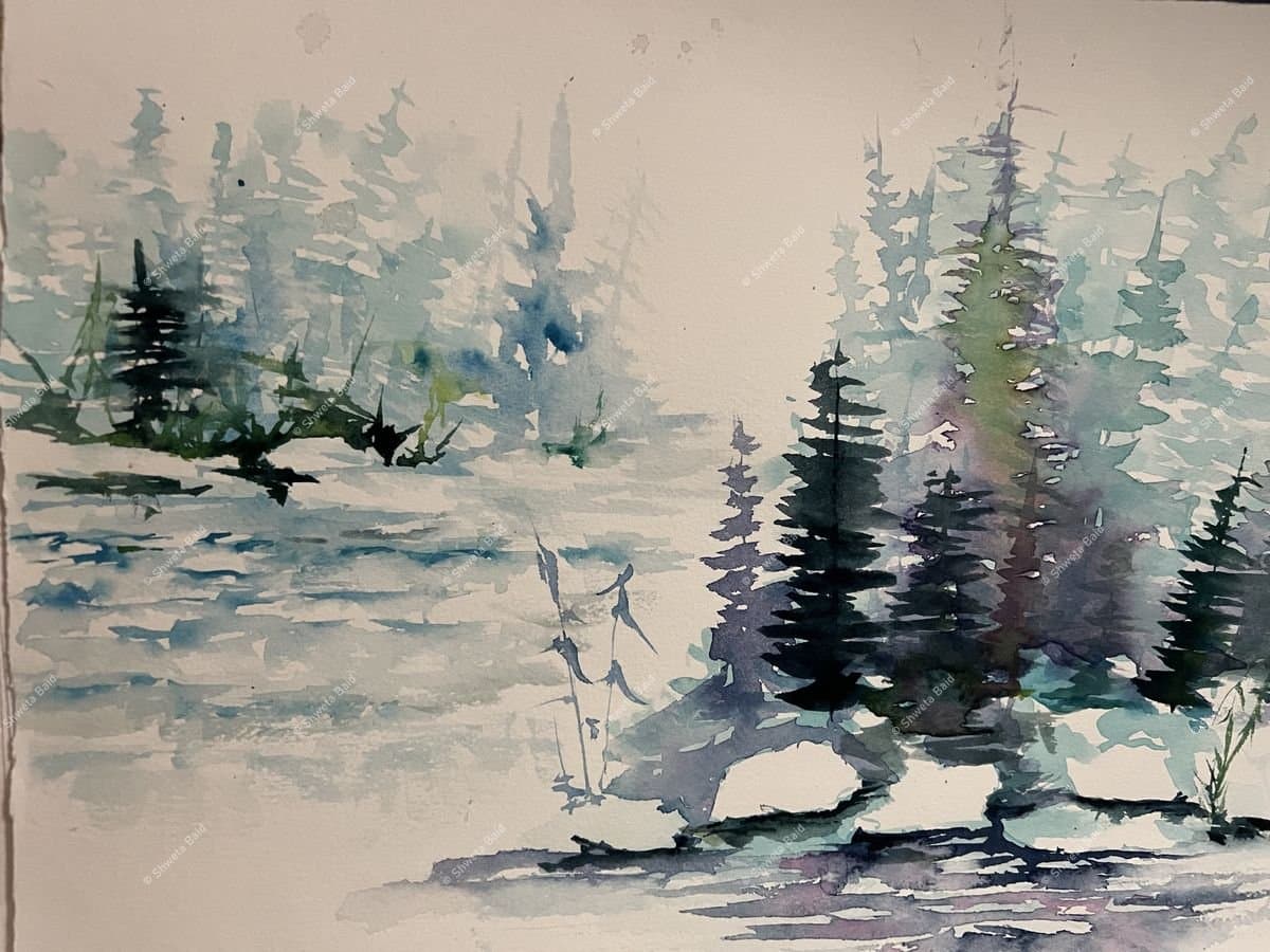 Silent Winter Pine Solitude