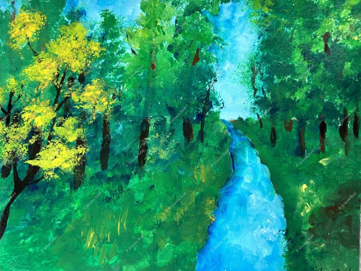River Through Summer Forest