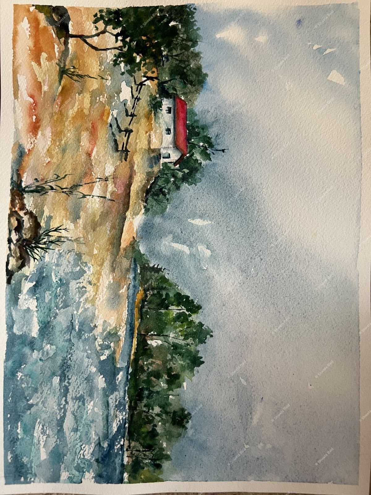 Lakeside Cottage in Mist