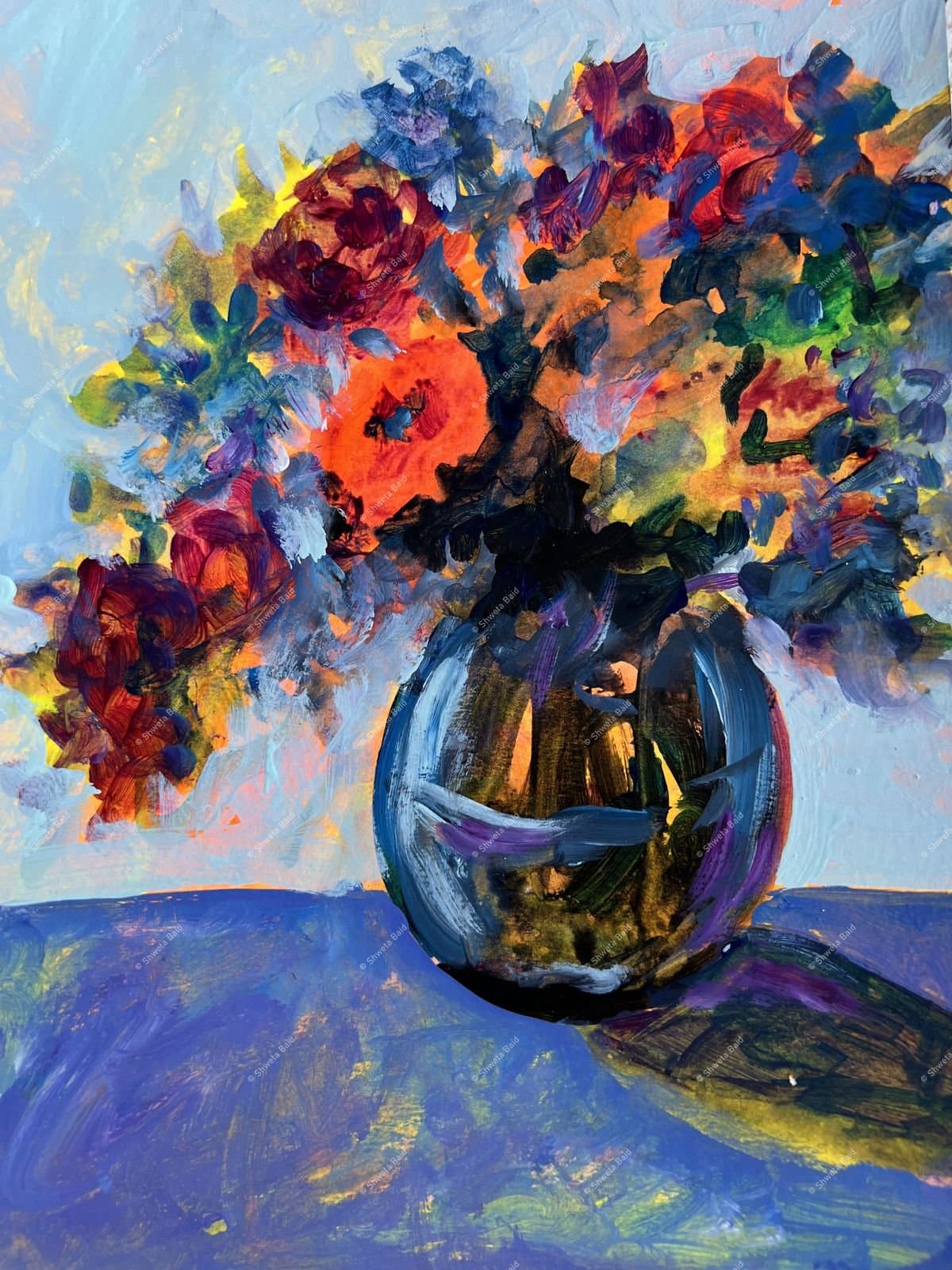 Vibrant Blooms in Glass
