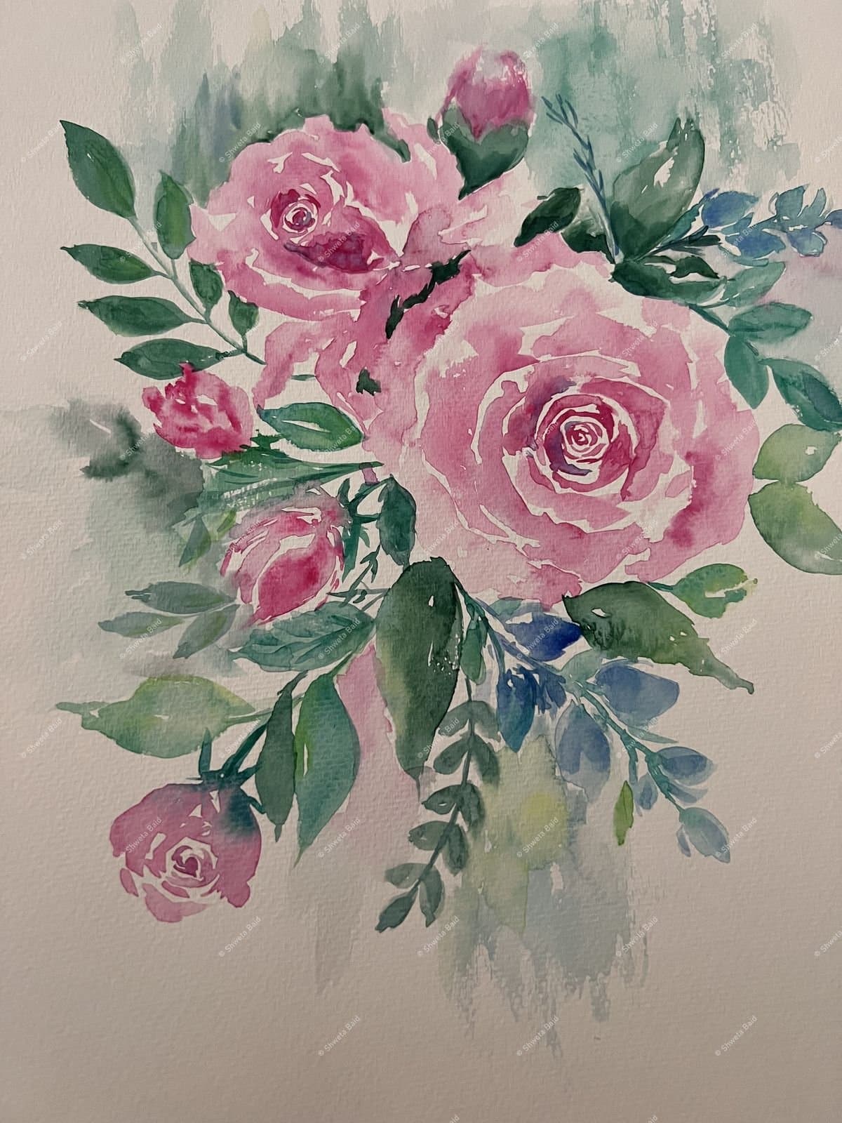 Blush Roses in Bloom