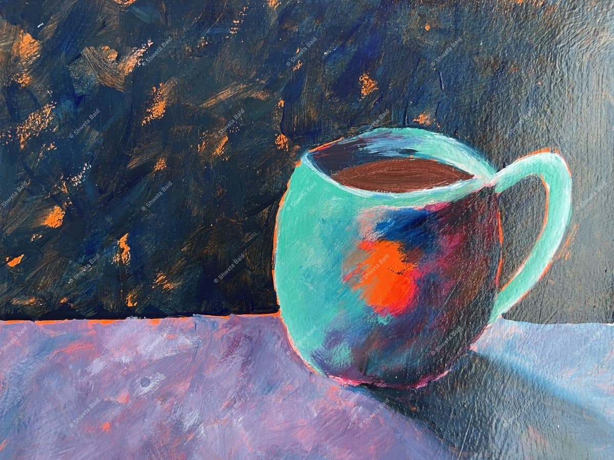 Teal Mug Morning Glow