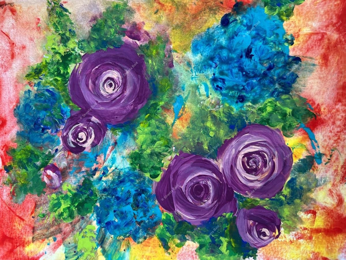 Purple Roses in Bloom