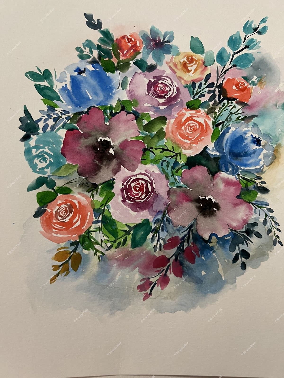 Blooming Watercolor Floral Bouquet
