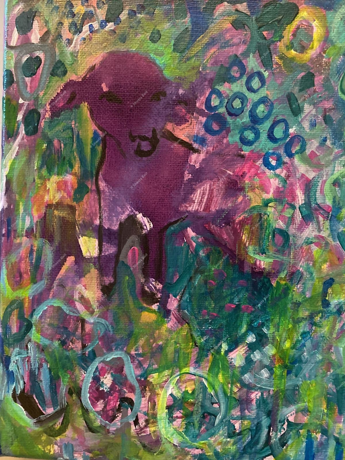 Magenta Deer in Bloom