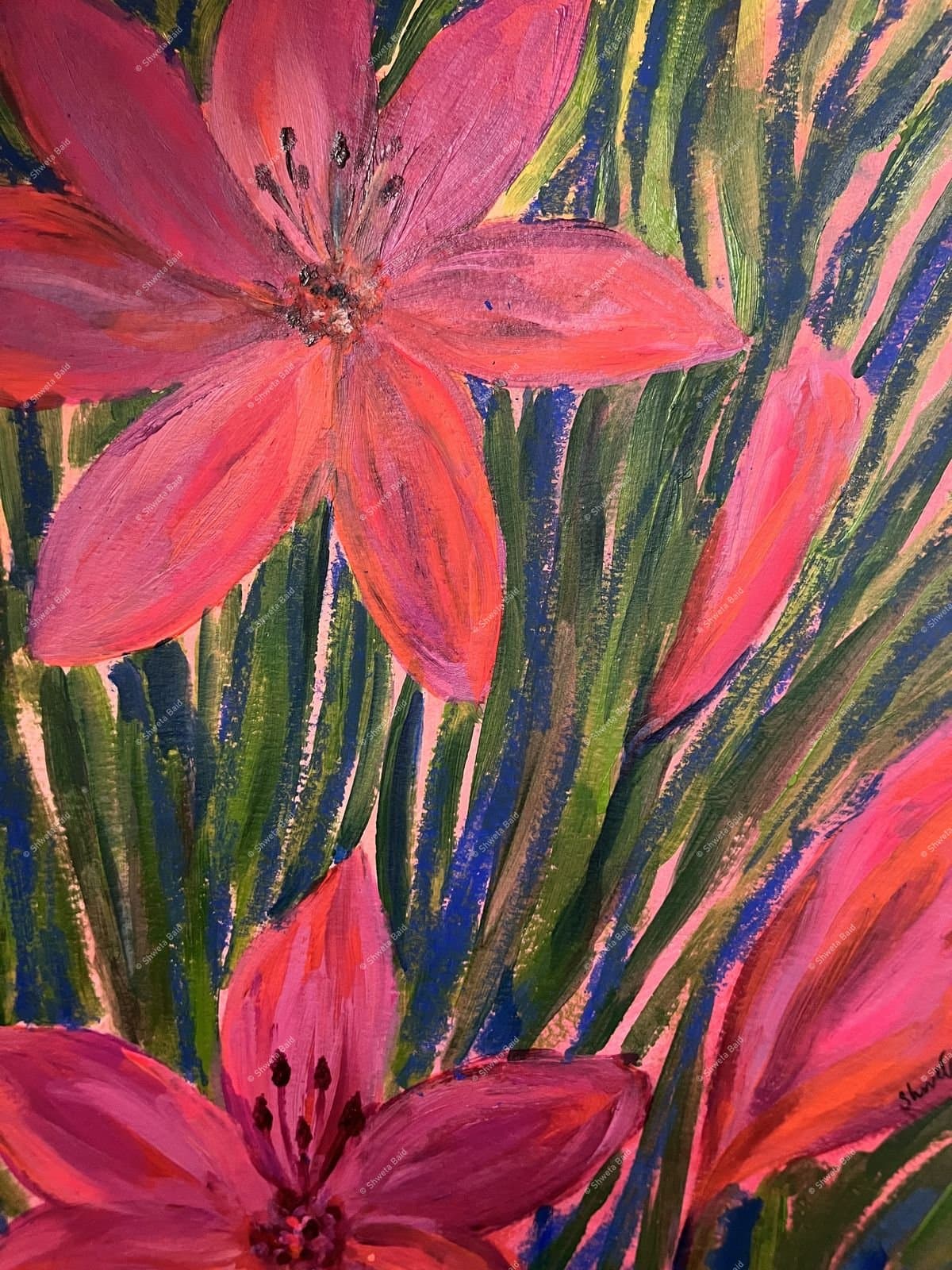 Vibrant Blooms in Green