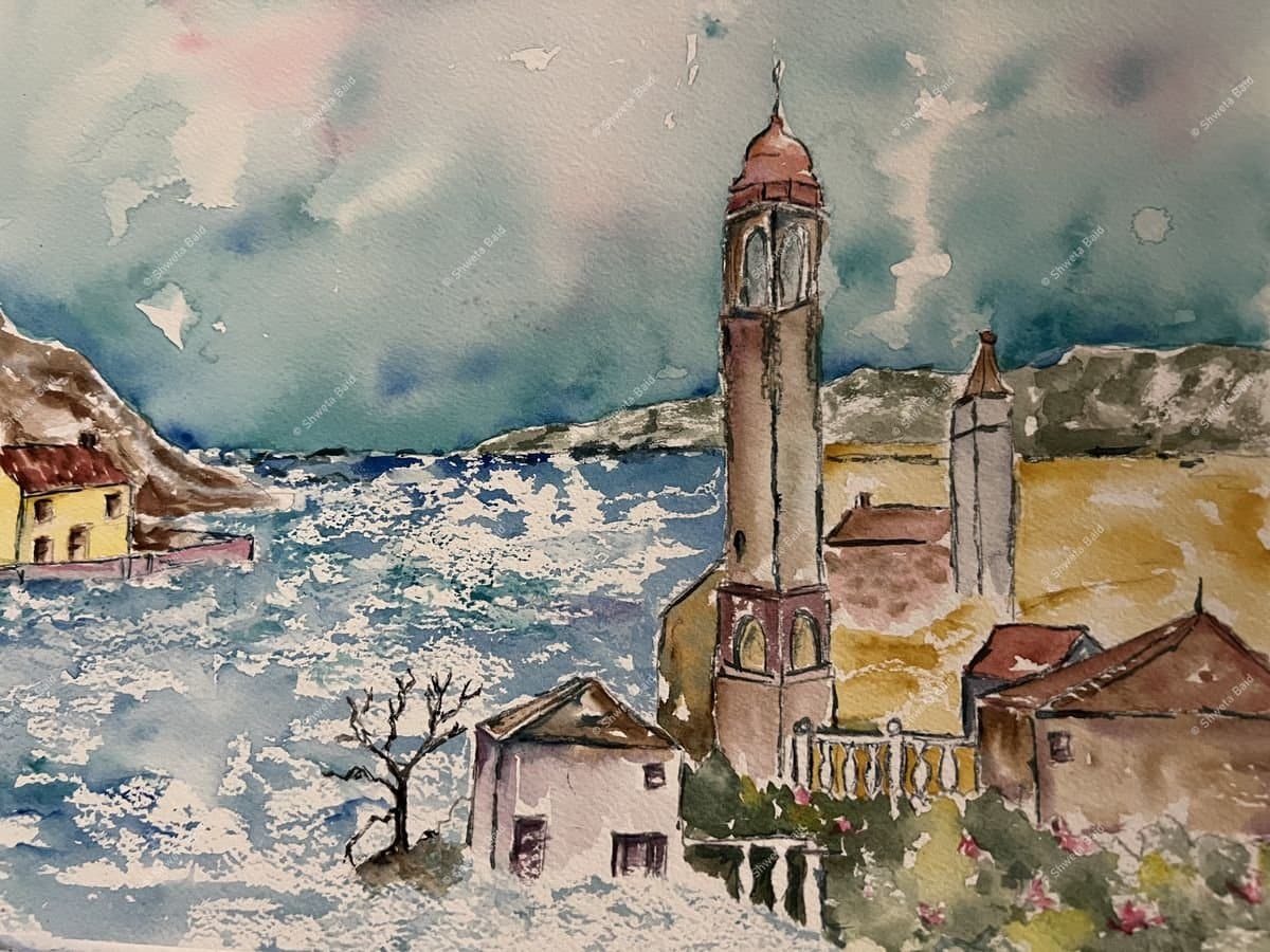 Coastal Tower Storm Drama