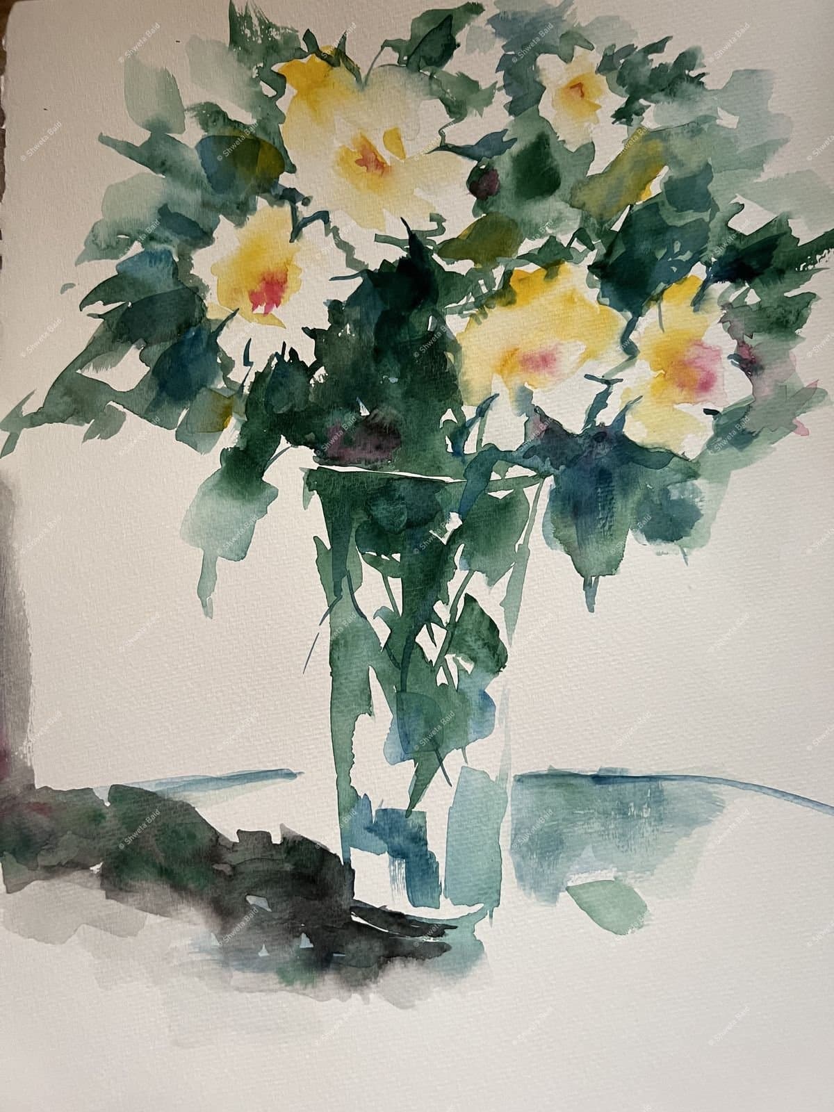 Yellow Blooms in Glass