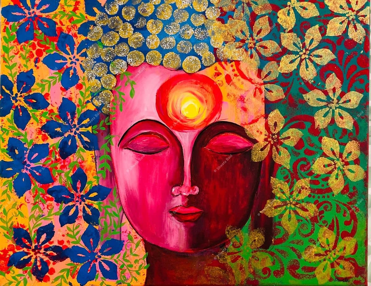 Radiant Buddha Floral Awakening