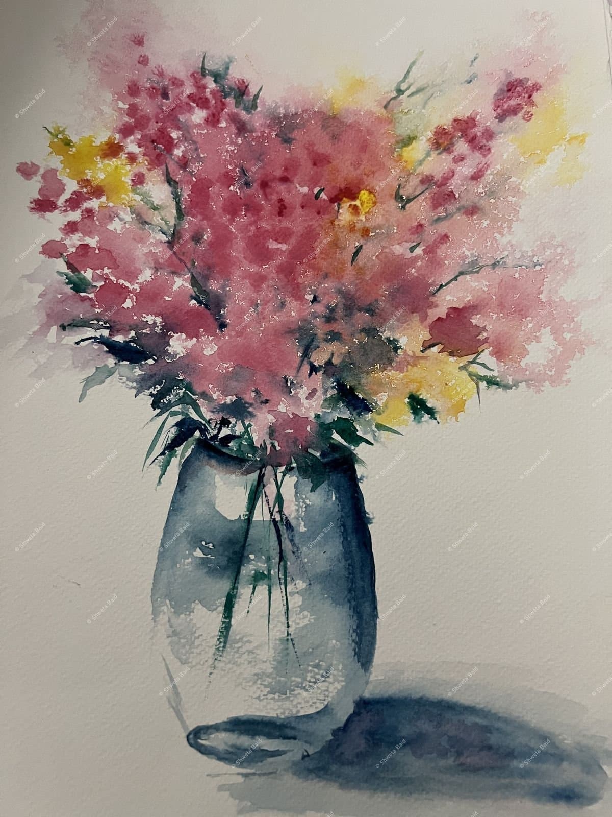 Pink Blooms in Glass