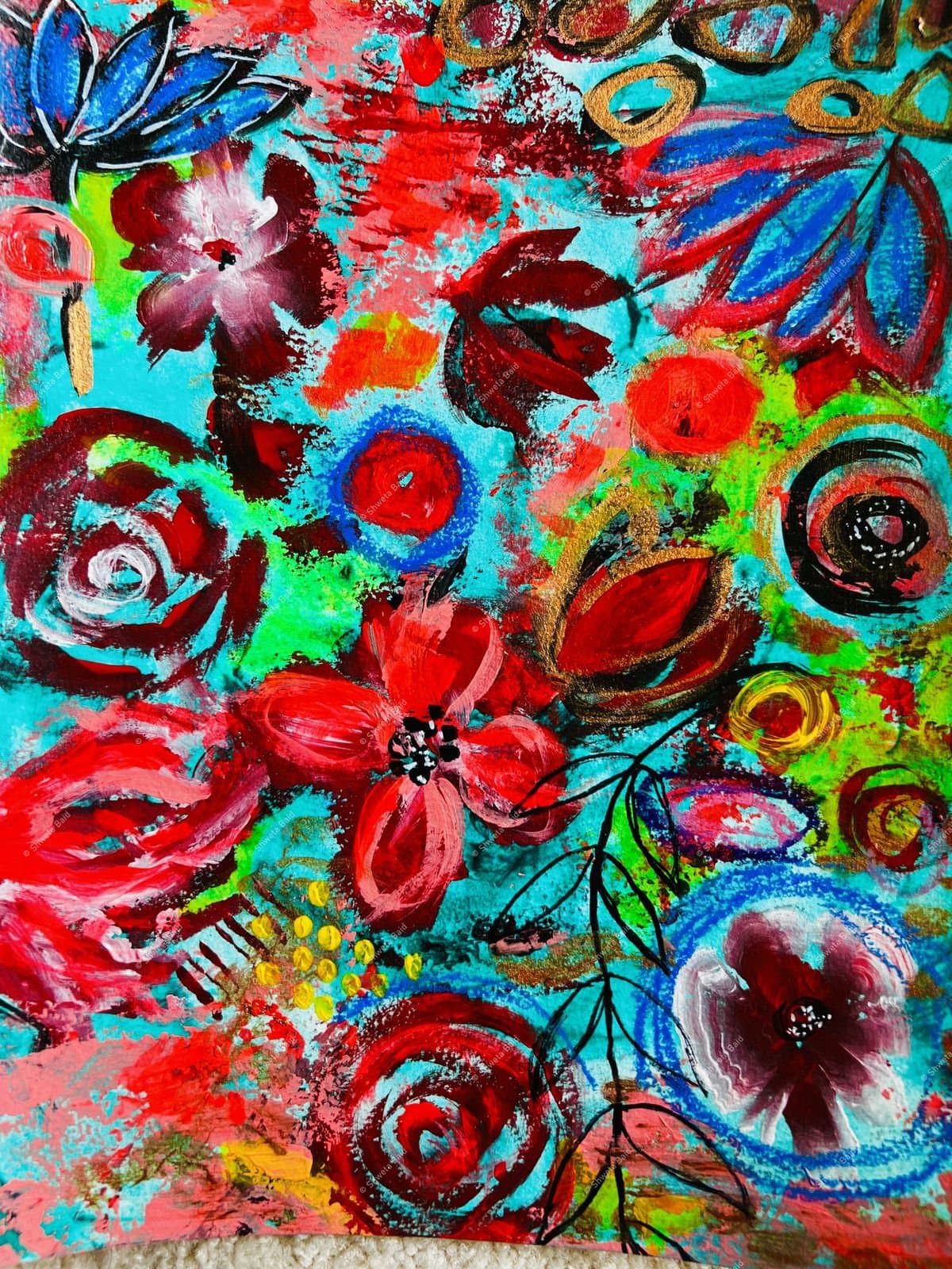 Vibrant Floral Chaos Blooms