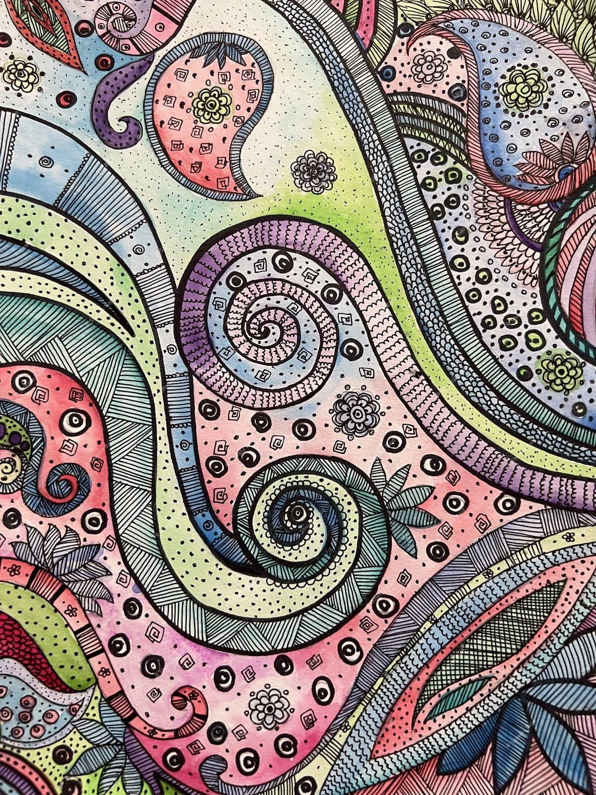 Swirling Zentangle Color Dreams