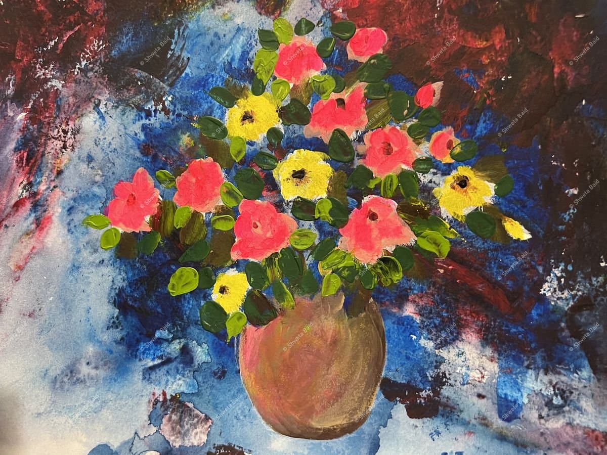 Vibrant Blooms in Clay