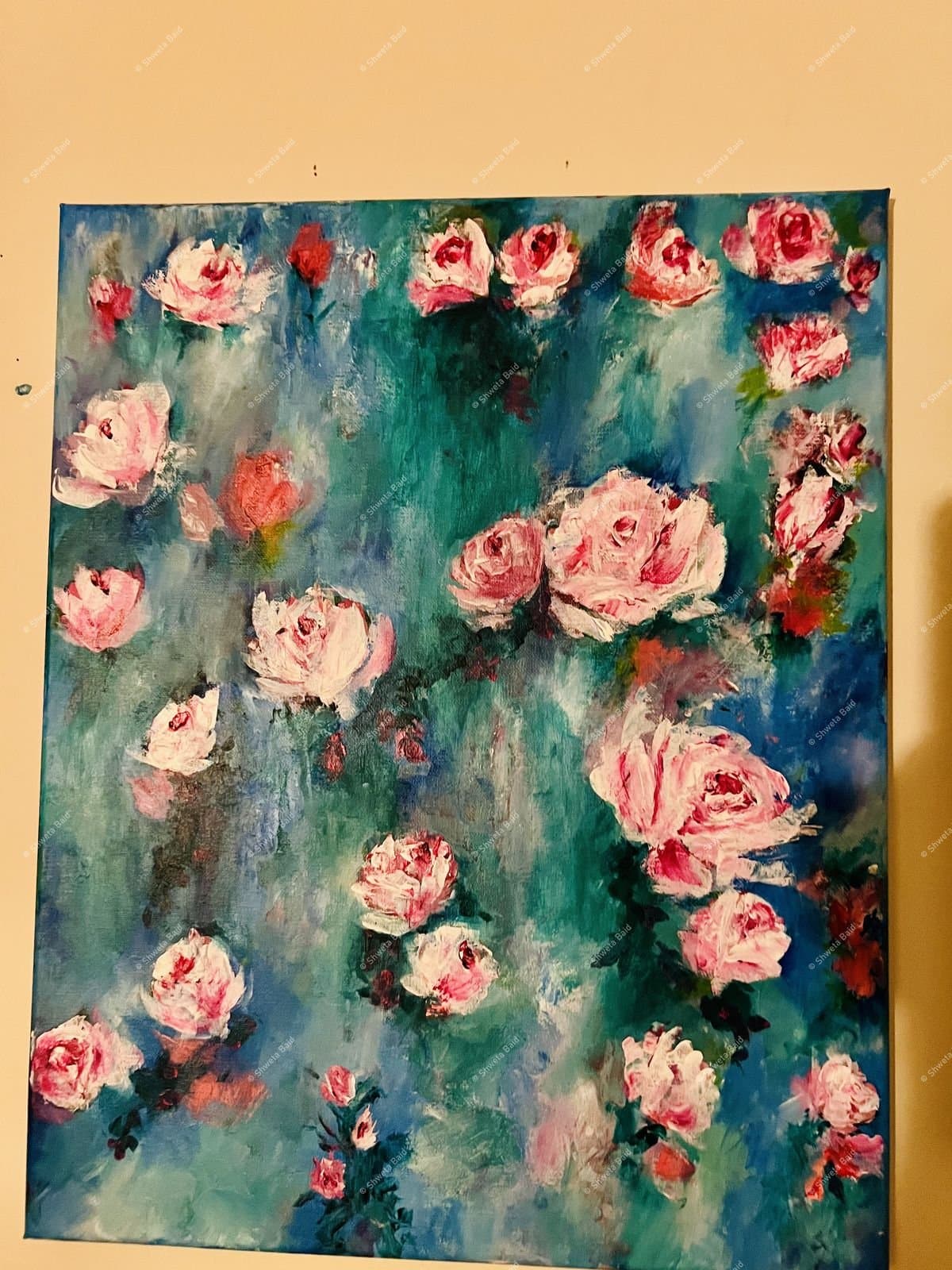 Pink Roses Teal Dreams