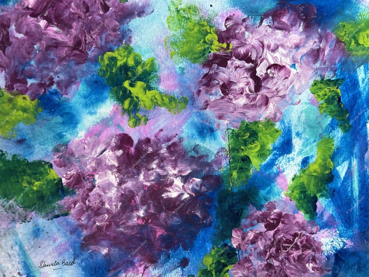 Lilacs Dancing in Blue